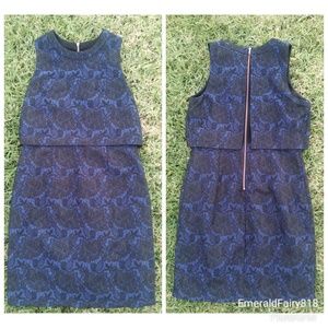 Felicity & Coco Blue/Black Lace Damask Dress, Sm